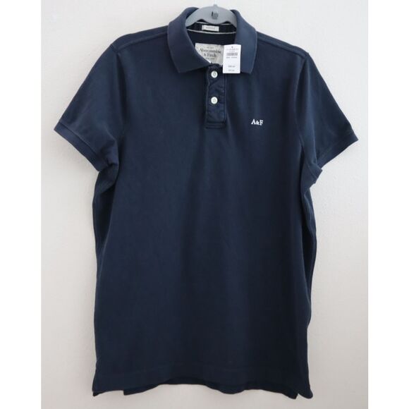 Abercrombie & Fitch 121-224-0485-023 Men's Sz 2XL Navy Blue Muscle Polo Shirt - Picture 1 of 10